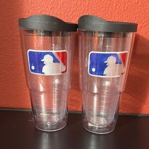 MLB Logo Clear Tumblers with Black Lids